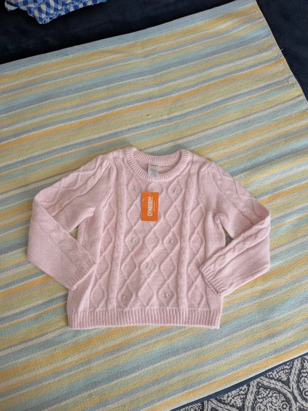 ⭐ NEW NWT Girls Gymboree Pink Diamond Knit Sweater Size 6